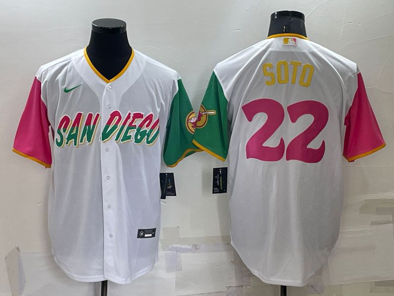 Men San Diego Padres #22 Soto White City Edition Game Nike 2022 MLB Jerseys->san diego padres->MLB Jersey